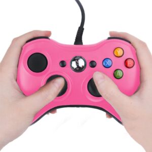 GRABOTE Wired PC Controller for Xbox 360 Game Controller for Steam PC Xbox 360 with Dual-Vibration Fit for Xbox 360 Slim and PC Windows 7,8,10,11 Pink