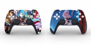 ebty dreams inc. - set of 2 hatsune miku vocaloid vinyl skin sticker decal protector for playstation 5 (ps5) controllers