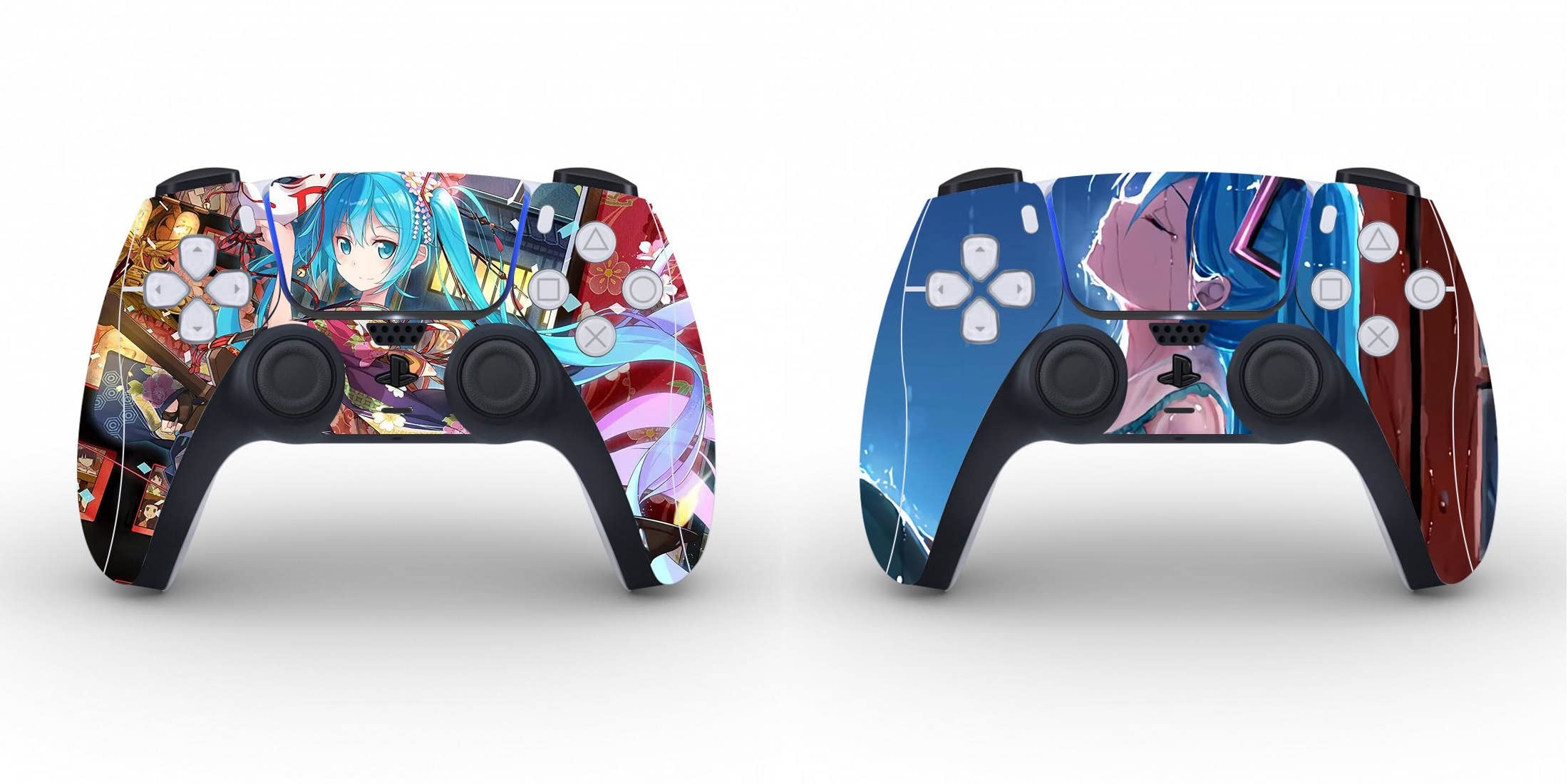 EBTY DREAMS Inc. - Set of 2 Hatsune Miku Vocaloid Vinyl Skin Sticker Decal Protector For Playstation 5 (PS5) Controllers