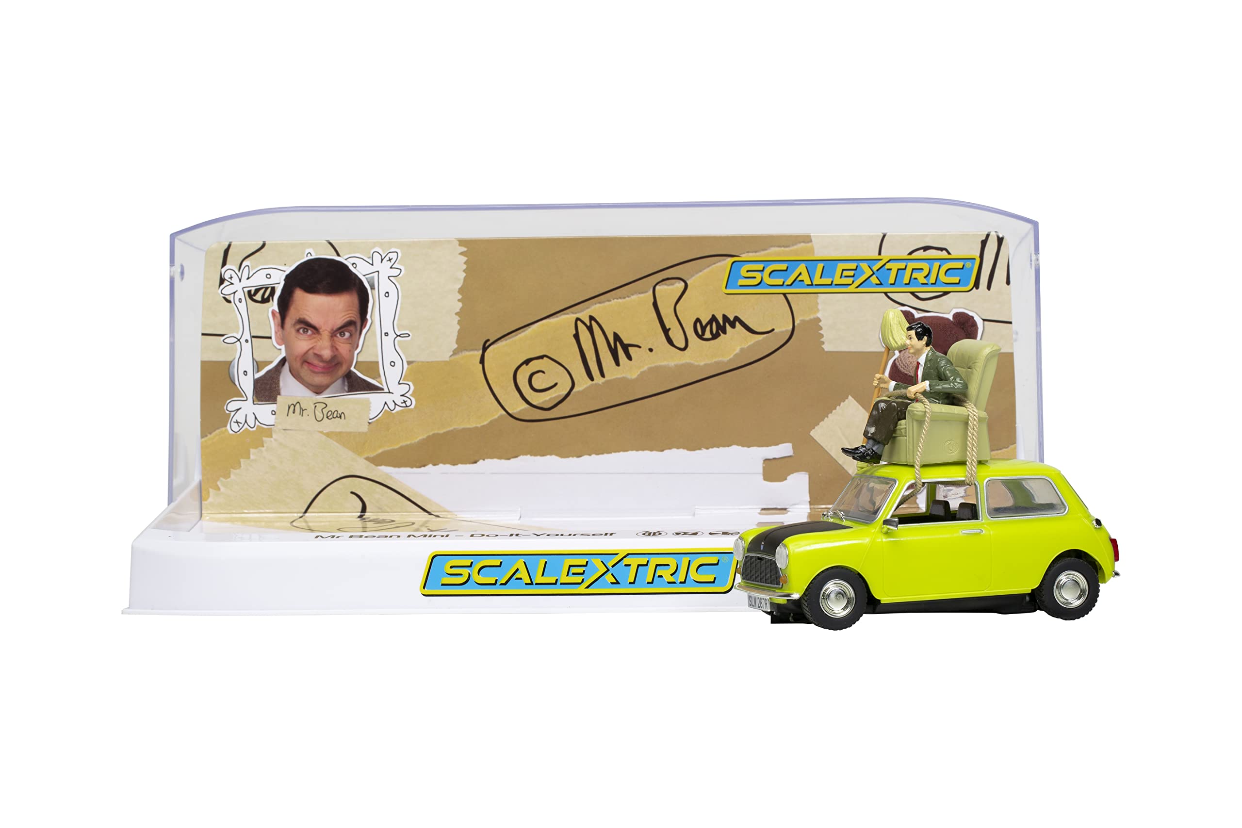 Scalextric Mr. Bean's Do-It-Yourself Mini Cooper 1:32 Slot Race Car C4334