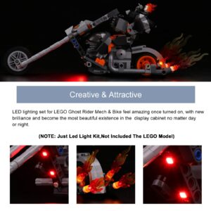 BrickBling LED Light Compatible with Lego 76245 Ghost Rider Mech & Bike Building Toy Set Lighting Kit, No Bricks Included