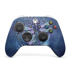 head case designs officially licensed brigid ashwood dragonfly art mix vinyl sticker gaming skin decal cover compatible with xbox series x/s controller