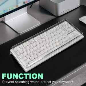 Gaming Keyboard Dust Cover Mechanical Keyboard Cover Premium Clear Acrylic Keypads Cover for 80% Compact 87 Key for Mechanical Gaming Wireless Portable Keyboard (L14'' * W5.1'' * H1'')