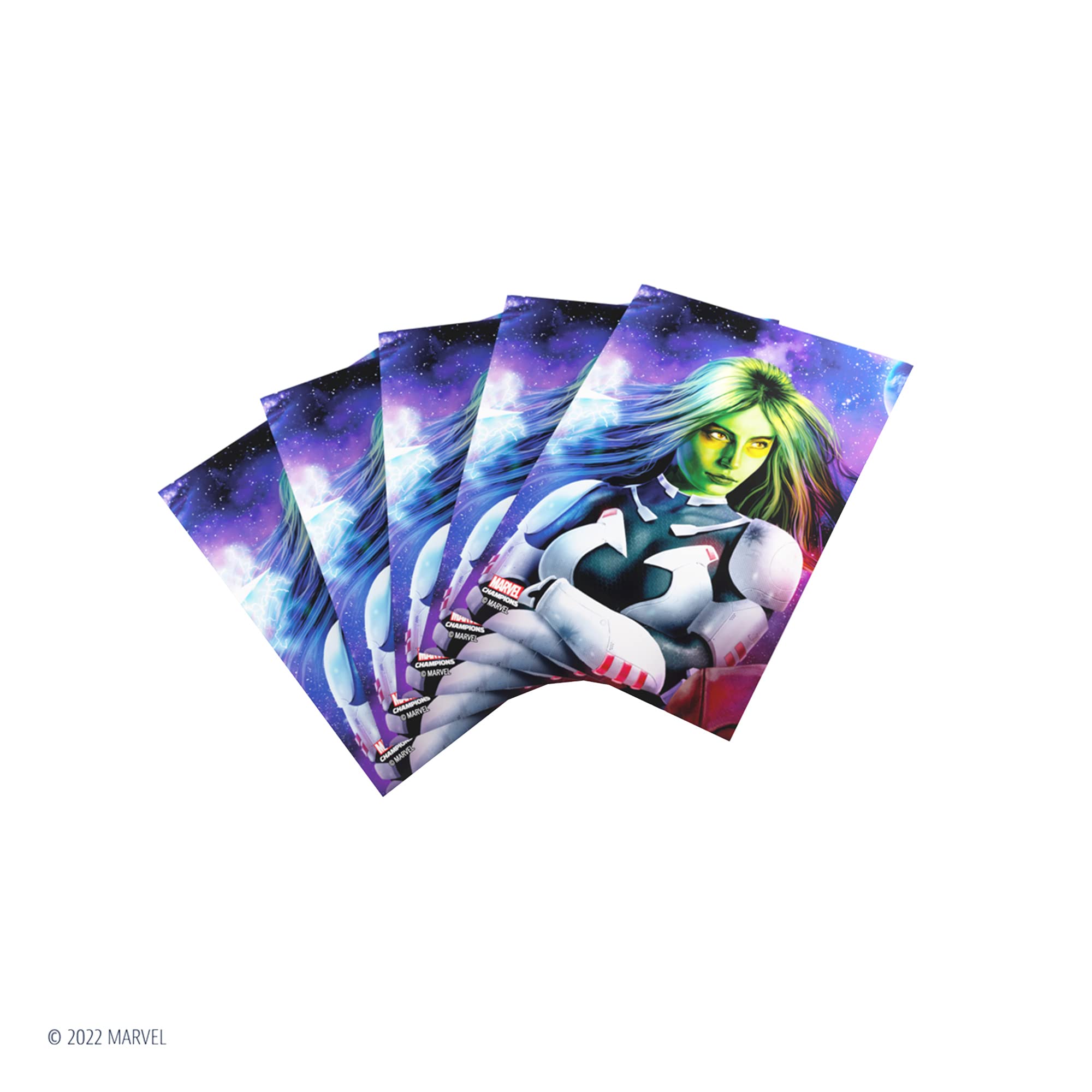 Gamegenic Marvel Champions The Card Game Official Gamora Fine Art Sleeves Pack of 50 Art Sleeves and 1 Clear Sleeve Card Game Holder Use with TCG and LCG Games Made by Fantasy Flight Games