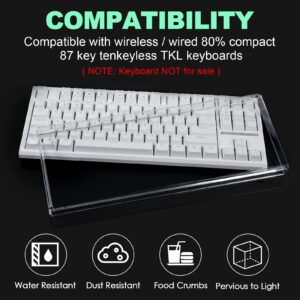 Gaming Keyboard Dust Cover Mechanical Keyboard Cover Premium Clear Acrylic Keypads Cover for 80% Compact 87 Key for Mechanical Gaming Wireless Portable Keyboard (L14'' * W5.1'' * H1'')