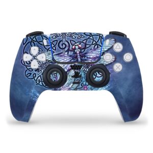 head case designs officially licensed brigid ashwood dragonfly art mix vinyl faceplate sticker gaming skin decal cover compatible with sony playstation 5 ps5 dualsense controller