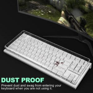 Gaming Keyboard Dust Cover Mechanical Keyboard Cover Premium Clear Acrylic Keypads Cover for 80% Compact 87 Key for Mechanical Gaming Wireless Portable Keyboard (L14'' * W5.1'' * H1'')