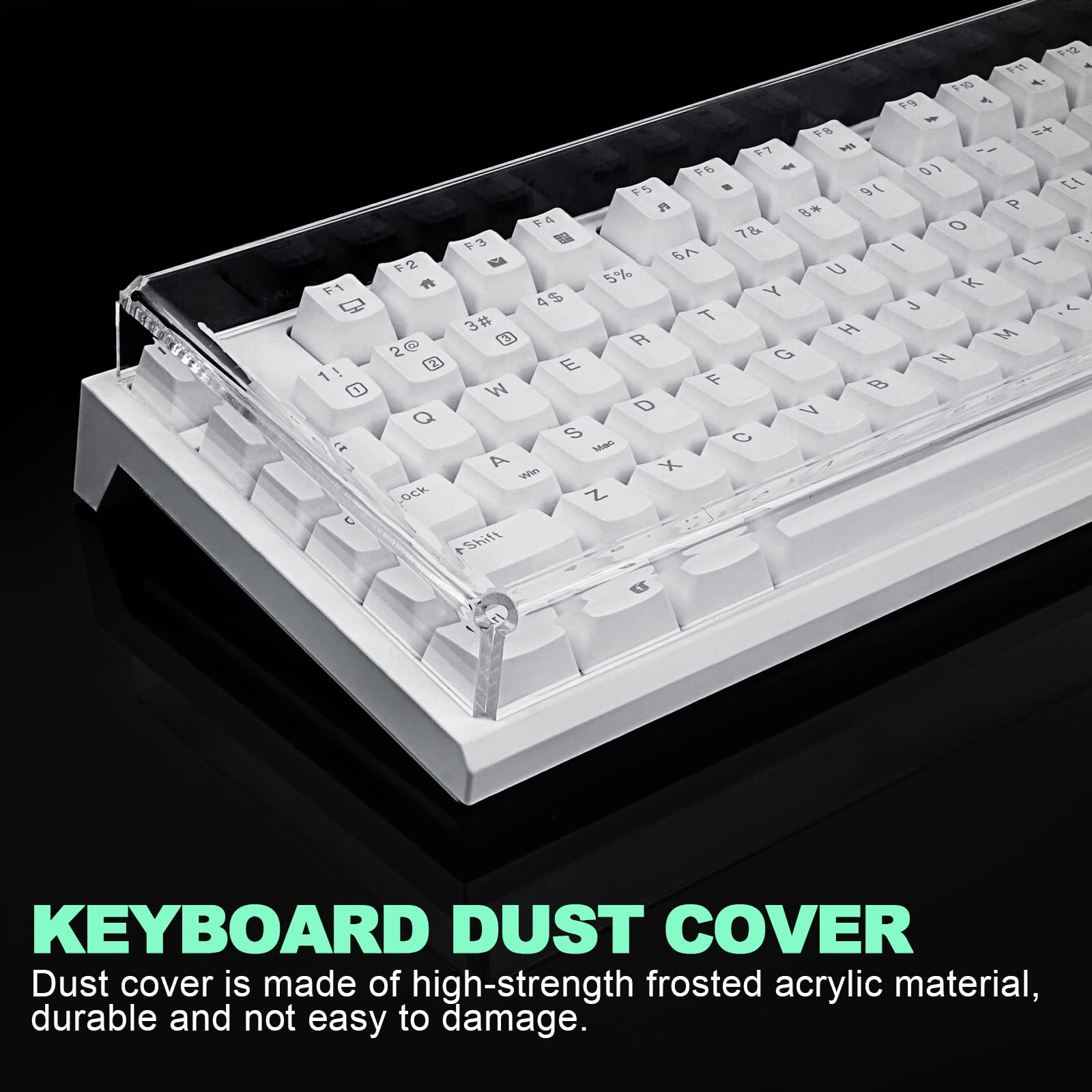 Gaming Keyboard Dust Cover Mechanical Keyboard Cover Premium Clear Acrylic Keypads Cover for 80% Compact 87 Key for Mechanical Gaming Wireless Portable Keyboard (L14'' * W5.1'' * H1'')