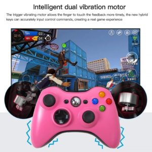 GRABOTE Wired PC Controller for Xbox 360 Game Controller for Steam PC Xbox 360 with Dual-Vibration Fit for Xbox 360 Slim and PC Windows 7,8,10,11 Pink