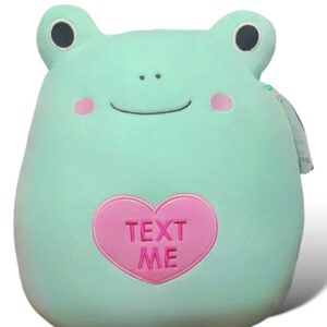 Squishmallows Official Kellytoy 12 Inch Green Baratelli Frog with “Text ME” on Belly Plush - Valentine’s Squad 2023 Stuffed Animal Toy