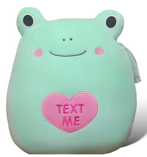 Squishmallows Official Kellytoy 12 Inch Green Baratelli Frog with “Text ME” on Belly Plush - Valentine’s Squad 2023 Stuffed Animal Toy