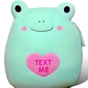 Squishmallows Official Kellytoy 12 Inch Green Baratelli Frog with “Text ME” on Belly Plush - Valentine’s Squad 2023 Stuffed Animal Toy