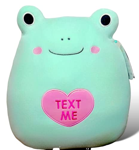 Squishmallows Official Kellytoy 12 Inch Green Baratelli Frog with “Text ME” on Belly Plush - Valentine’s Squad 2023 Stuffed Animal Toy