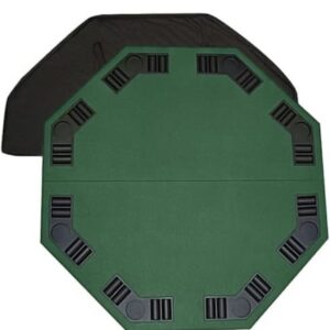 48" Green Octagon Folding Poker and Blackjack Table Top with Carrying Case