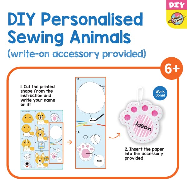 C.S. Kids Magic World DIY Personalised Sewing Kit - SA19 My Koala |Frist Sewing Arts & Crafts Gifts | Educational Sewing Kit for Kids(Safety Needle & Instruction Included)