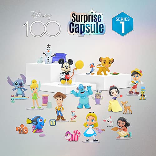 YuMe Disney 100 Mystery Capsules - Rare Pixar & Disney Vinyl Figurines, Series 1 Blind Bag Collectibles 12 Pack