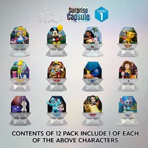 YuMe Disney 100 Mystery Capsules - Rare Pixar & Disney Vinyl Figurines, Series 1 Blind Bag Collectibles 12 Pack