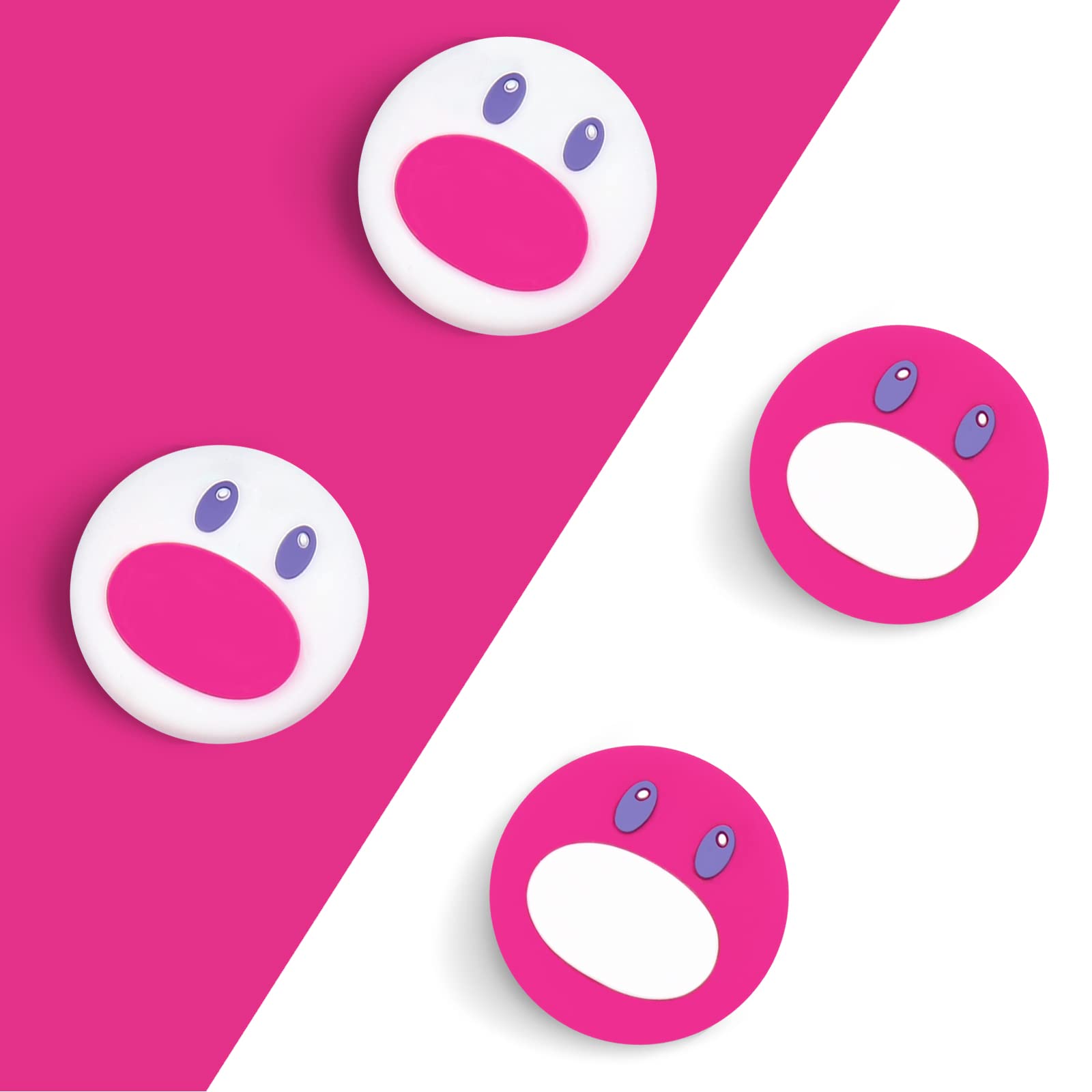 Switch Thumb Grips Joystick Caps Compatible with Nintendo Switch/OLED/Lite Controller Accessories,FUNLAB Cute Silicone Analog Stick Cover,4PCS - Wugtrio Pink & Wiglett White