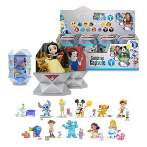 YuMe Disney 100 Mystery Capsules - Rare Pixar & Disney Vinyl Figurines, Series 1 Blind Bag Collectibles 12 Pack