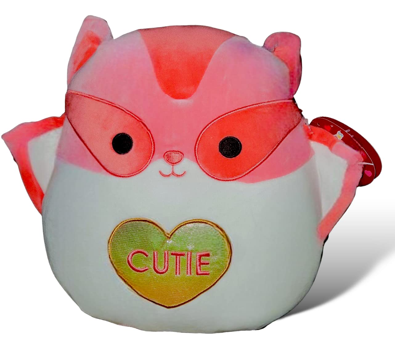 Squishmallows Official Kellytoy Rayn Sugar Glider 12 Inch Hot Pink and White with “ Cutie” on Belly Plush - 2023 Valentine’s Squad Stuffed Animal Toy Pillow