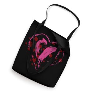 Spattered Valentine Heart, Painted Pinkish Heart Tote Bag