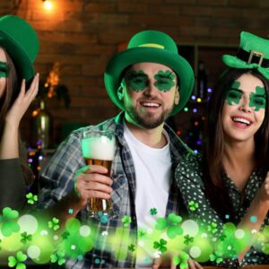 LASPOR St. Patrick's Day Irish Shamrock Sunglasses for Women Men Green Lucky Leprechaun for Costume Accessories (Clover Dark Green)