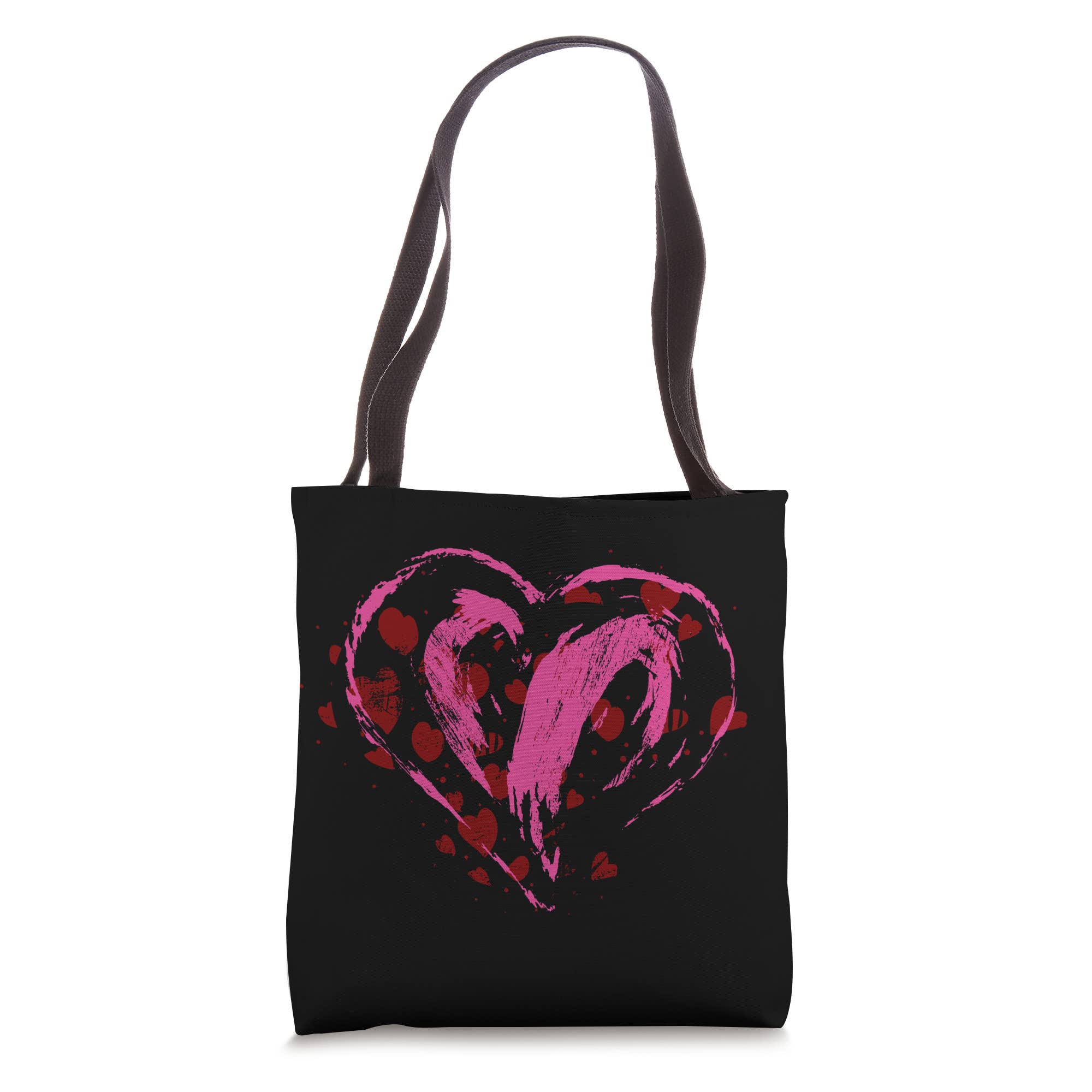 Spattered Valentine Heart, Painted Pinkish Heart Tote Bag