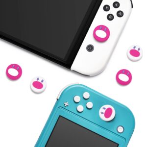 Switch Thumb Grips Joystick Caps Compatible with Nintendo Switch/OLED/Lite Controller Accessories,FUNLAB Cute Silicone Analog Stick Cover,4PCS - Wugtrio Pink & Wiglett White