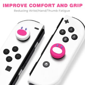 Switch Thumb Grips Joystick Caps Compatible with Nintendo Switch/OLED/Lite Controller Accessories,FUNLAB Cute Silicone Analog Stick Cover,4PCS - Wugtrio Pink & Wiglett White