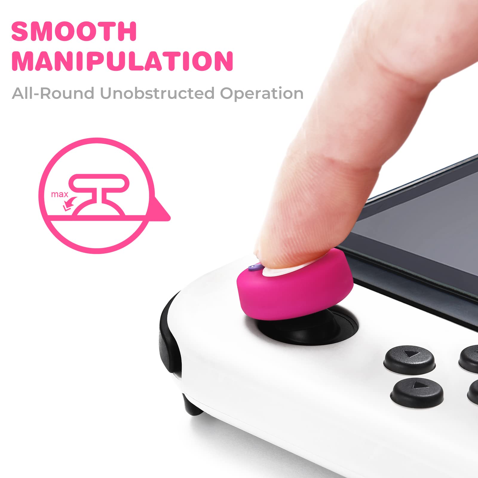 Switch Thumb Grips Joystick Caps Compatible with Nintendo Switch/OLED/Lite Controller Accessories,FUNLAB Cute Silicone Analog Stick Cover,4PCS - Wugtrio Pink & Wiglett White