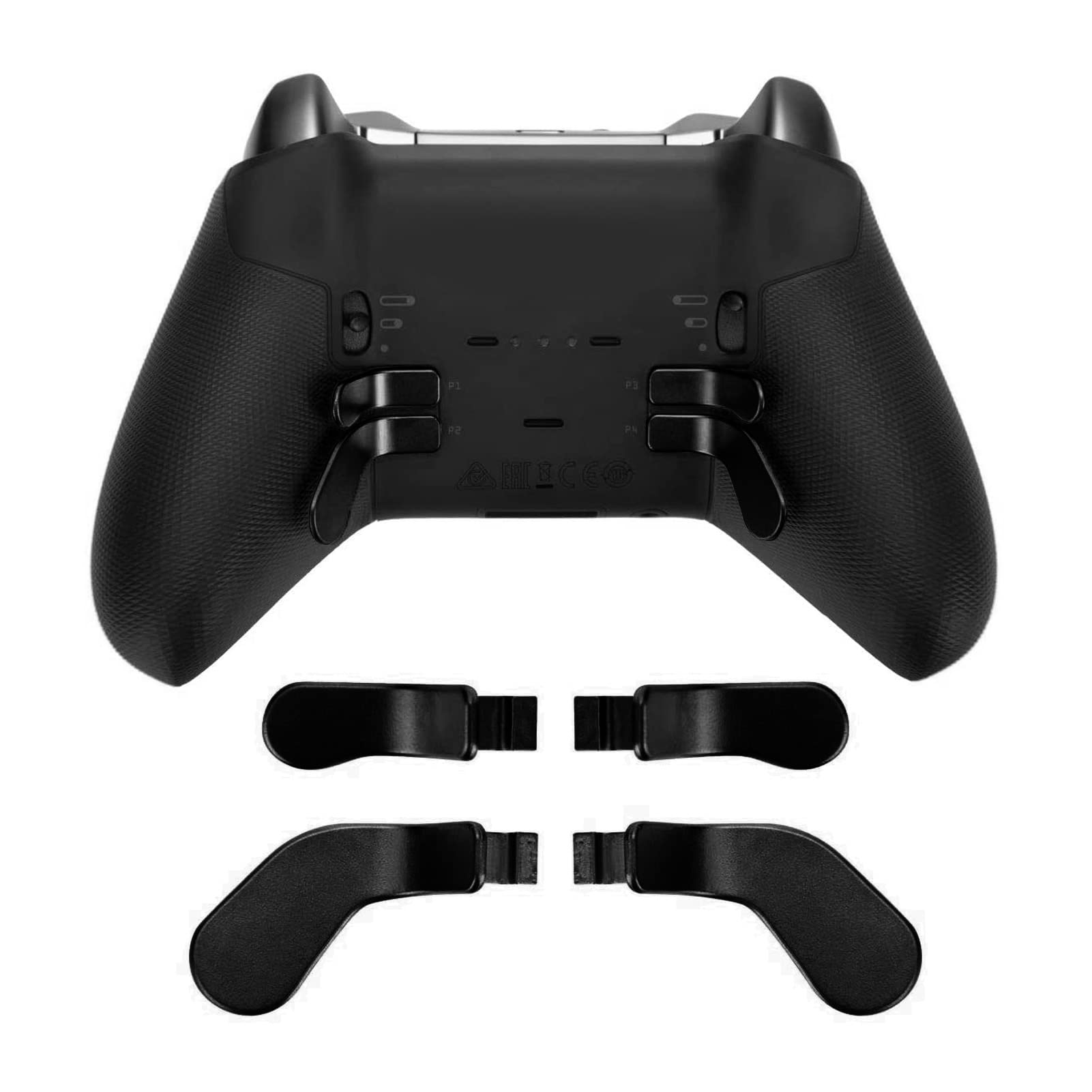 Game Console Controller Paddles, Replacement Video Games Accessories Kits Stainless Steel Paddles for Xbox One Elite Controller Series 2 Model 1797 (Black)