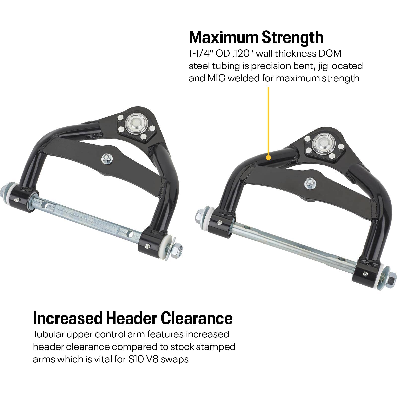 1982-04 S10 & G-Body Tubular Upper Control Arms Kit, Powdercoated