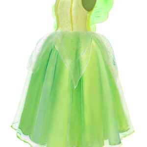 UPORPOR Light Up Fairy Costumes Girls Halloween Dress Kids Dressing Up Clothes Birthday Party Fancy led Costume, with Wing Green, 110