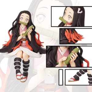 FOUONTOS Nezuko Kamado Ghost Slayer Figure Eat Rice Balls Series Action Figure Toys Collection Desk Decor Collection Toy (Onigiri Nezuko)