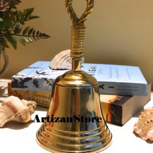 Nautical Brass Bell Handle 3.5 "-Nautical Brass Bells, 3" Nautical Bell Decoration Alarm, Ringing, Bell