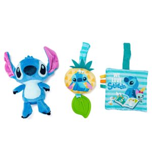 KIDS PREFERRED Disney Lilo & Stitch - Stitch 3 Piece Gift Set with Stuffed Animal Stitch Plush and Activity Toys for Babies and Toddlers