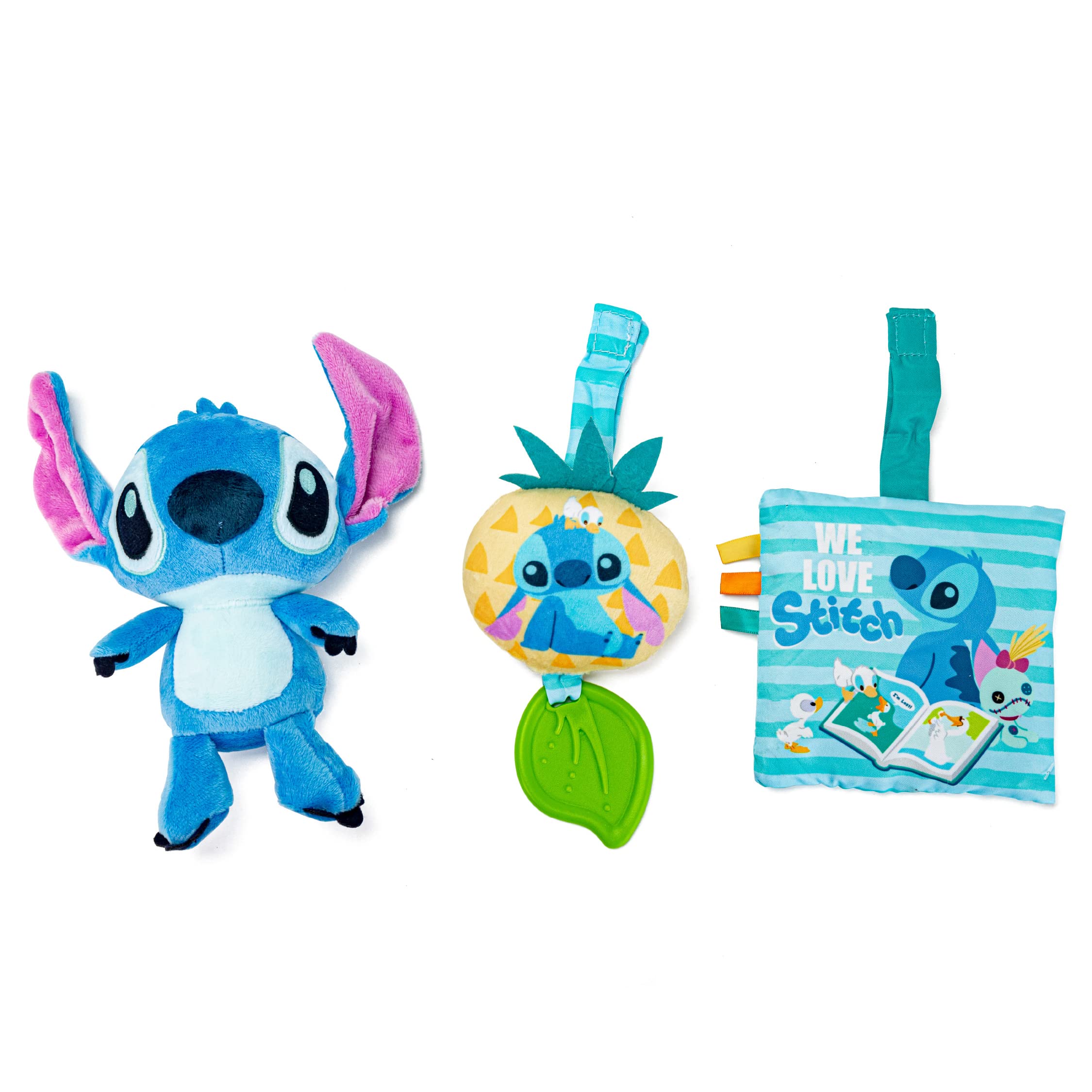 KIDS PREFERRED Disney Lilo & Stitch - Stitch 3 Piece Gift Set with Stuffed Animal Stitch Plush and Activity Toys for Babies and Toddlers