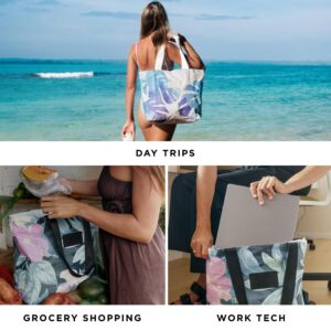 ALOHA Collection Tropics Day Tripper Tote in Starburst | Lightweight, Packable, and Splash-Proof Beach Tote Bag | Easy to Clean