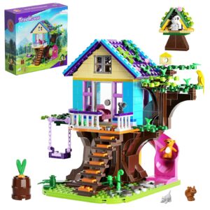 tree house building kit, friendship forest treehouse building toy with animals and more fun scenes, creative building set for girls, great gift for kids who love nature (539 pcs)