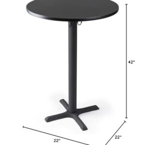 Displays2go 30”w x 42”h Round Cocktail Table - Black (FD30RP42BK)