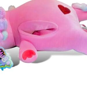 Kellytoy Hug-A-Pet 22 Inch Cressida Pink Axolotl - Valentine’s Edition 2023