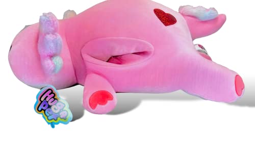 Kellytoy Hug-A-Pet 22 Inch Cressida Pink Axolotl - Valentine’s Edition 2023