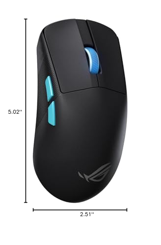 ASUS ROG Harpe Gaming Wireless Mouse, Ace Aim Lab Edition, 54g Ultra-Lightweight, 36,000 DPI Sensor, 5 Programmable Buttons, Tri-Mode Connectivity (2.4GHz RF, Bluetooth, Wired), SpeedNova, Black