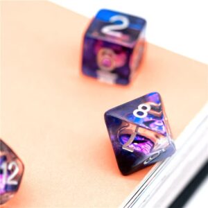 Purple Dragon Eye DND Resin Dice Set for Dungeons and Dragons, D&D, D20, D and D, Polyhedral Resin Dice, Dungeons and Dragons Gifts, Accessories