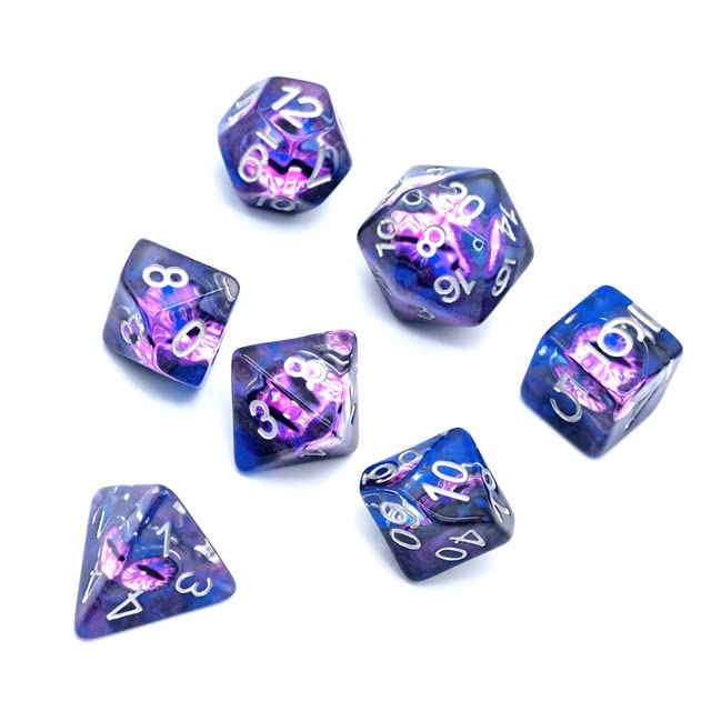 Purple Dragon Eye DND Resin Dice Set for Dungeons and Dragons, D&D, D20, D and D, Polyhedral Resin Dice, Dungeons and Dragons Gifts, Accessories