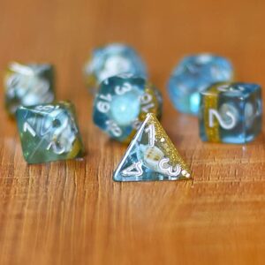 Beach Seashell DND Resin Dice Set for Dungeons and Dragons, D&D, D20, D and D, Polyhedral Resin Dice, Dungeons and Dragons Gifts, Accessories