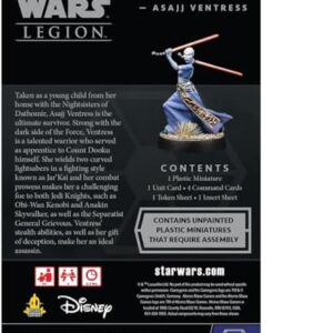 Star Wars: Legion Asajj Ventress Operative Expansion - Unleash Sinister Power! Tabletop Miniatures Strategy Game for Kids and Adults, Ages 14+, 2 Players, 3 Hour Playtime, Made by Atomic Mass Games