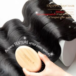 TRIIPPY Triple Lifespan Virgin Hair Bundles - 24 Inches Indian Body Wave, Soft and Silky After Multiple Washes