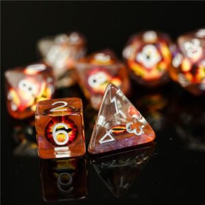 Earth Dragon Eye DND Resin Dice Set for Dungeons and Dragons, D&D, D20, D and D, Polyhedral Resin Dice, Dungeons and Dragons Gifts, Accessories