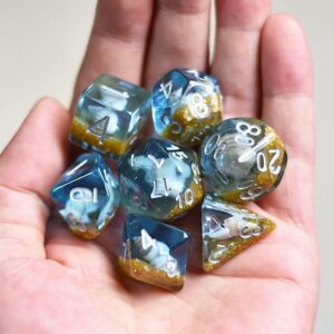 Beach Seashell DND Resin Dice Set for Dungeons and Dragons, D&D, D20, D and D, Polyhedral Resin Dice, Dungeons and Dragons Gifts, Accessories